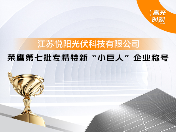 高光时刻 | 辰因能源悦阳基地荣获国家级荣誉 专精特新“小巨人”企业称号